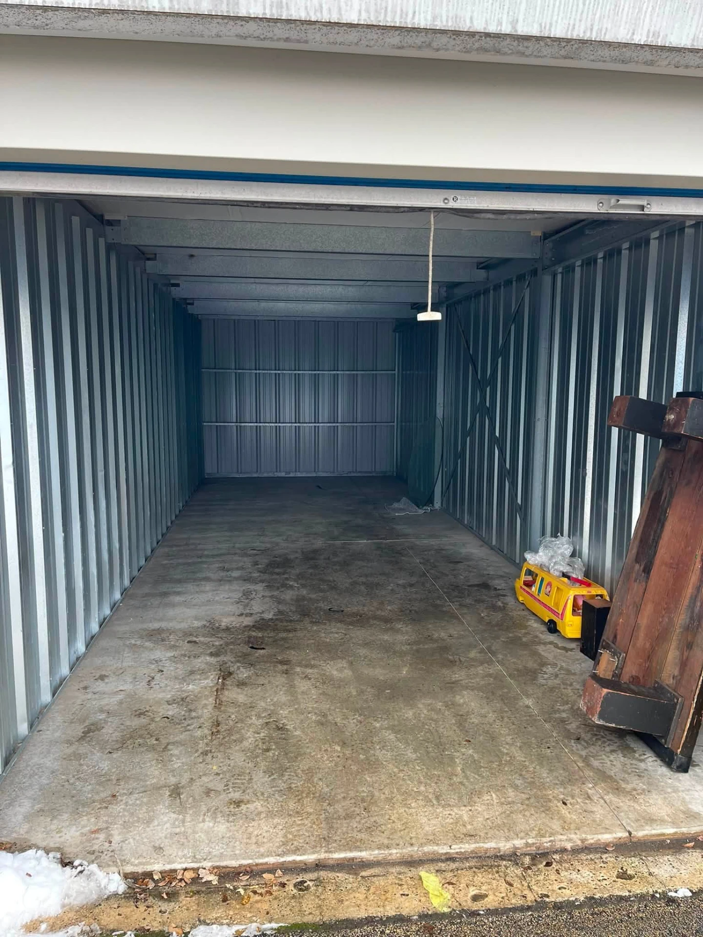 Emptied storage unit after a full cleanout by First Class Movers